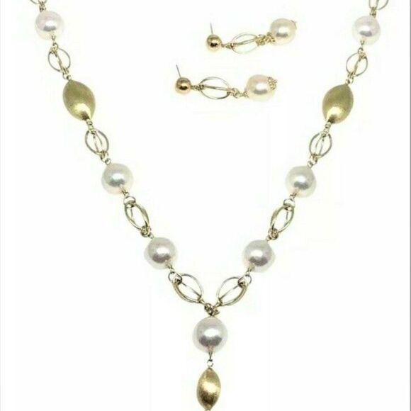 Akoya Pearl Necklace Earrings Set 9.8 mm 25.5" 14k Gold Certified $9,500 715357 - Picture 1 of 8
